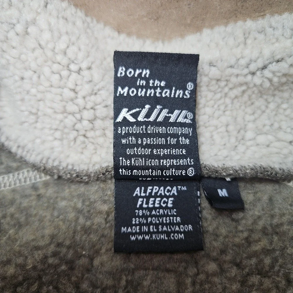 Kuhl Alfpaca Fleece Sweater Mens Medium‎ Brown 1/4 Zip Pullover Outdoor Warm